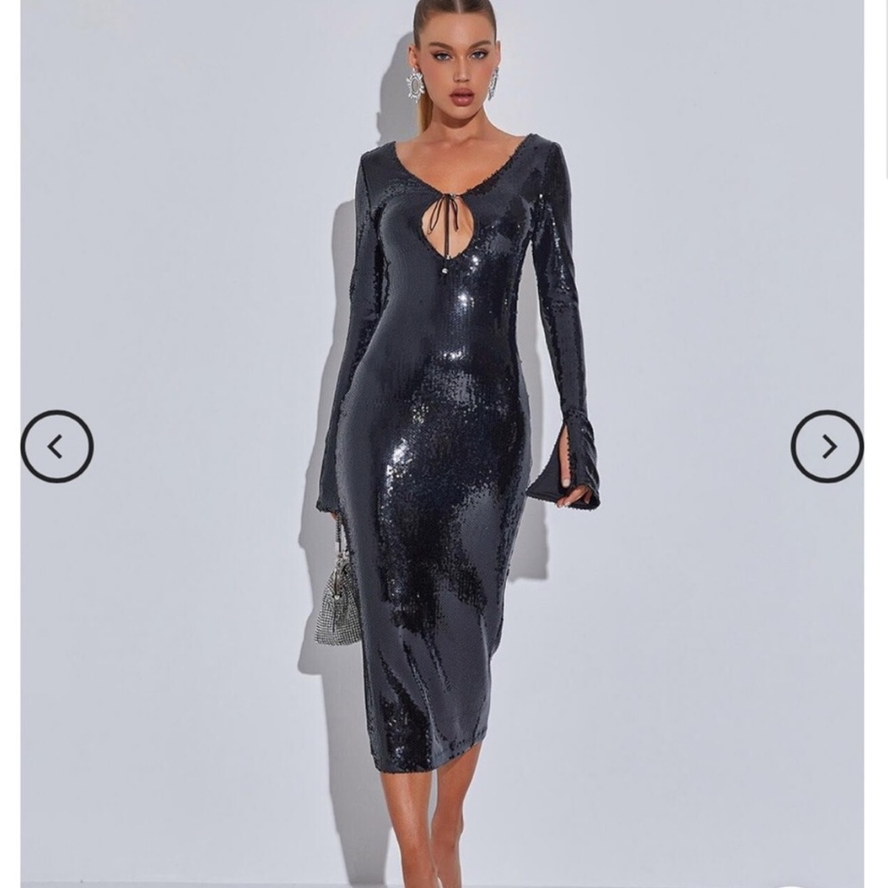 Mew mews black sequin gown size XS NWT